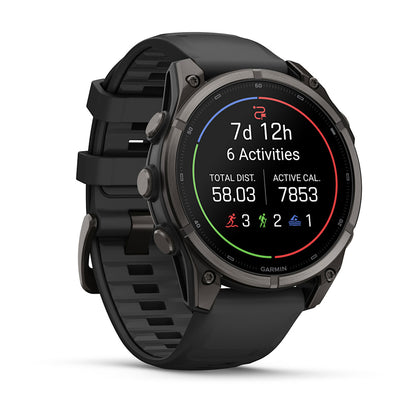 Relógio Garmin fēnix ® 9 Titânio DLC Cinza Carbono e Preto