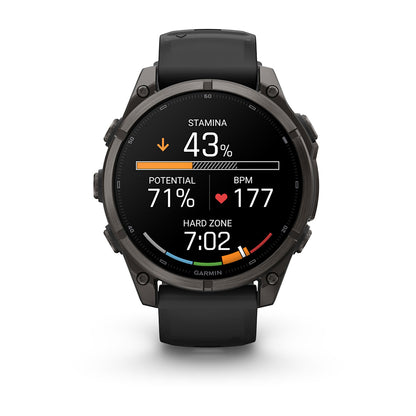 Relógio Garmin fēnix ® 9 Titânio DLC Cinza Carbono e Preto