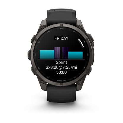 Relógio Garmin fēnix ® 9 Titânio DLC Cinza Carbono e Preto