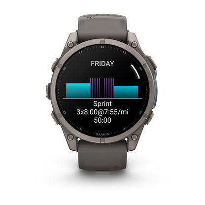Relógio Garmin fēnix ® 9 Titânio e Cinza-claro