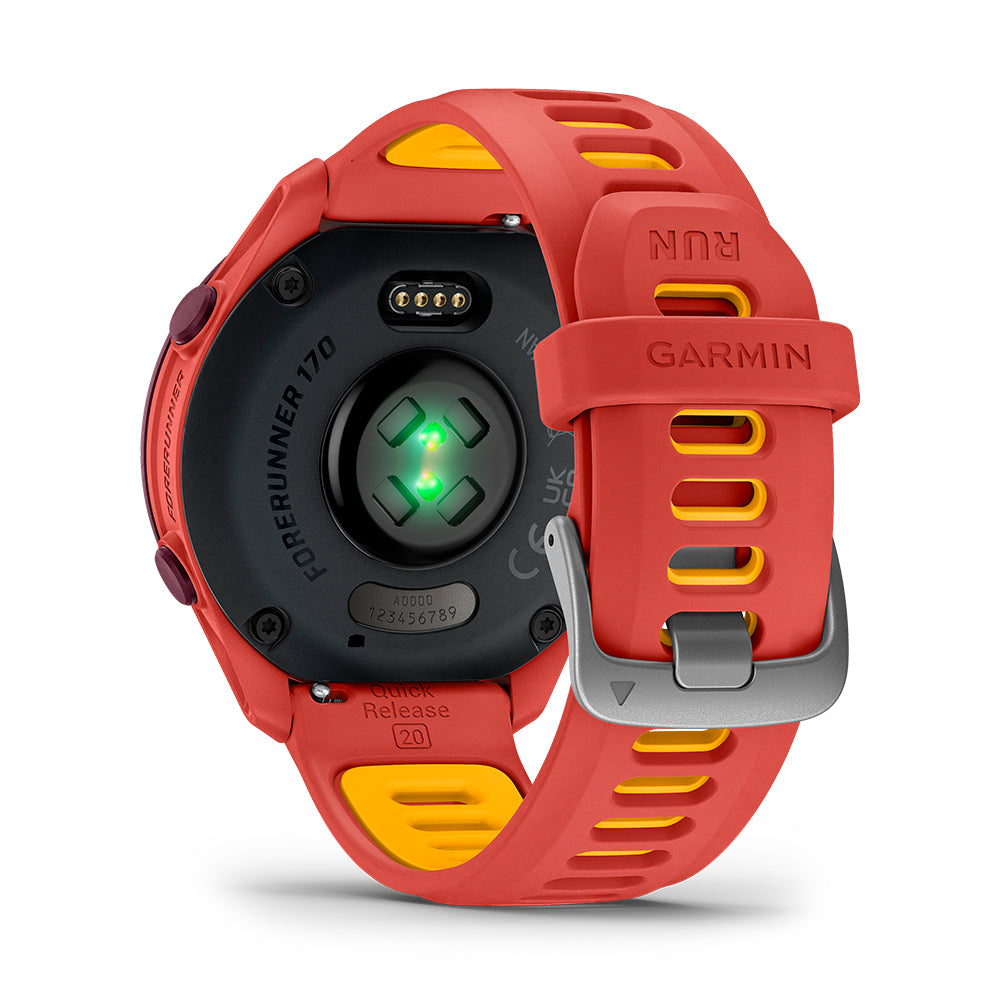 Relógio Garmin Forerunner ® 170 Music Red Pink e Amarelo