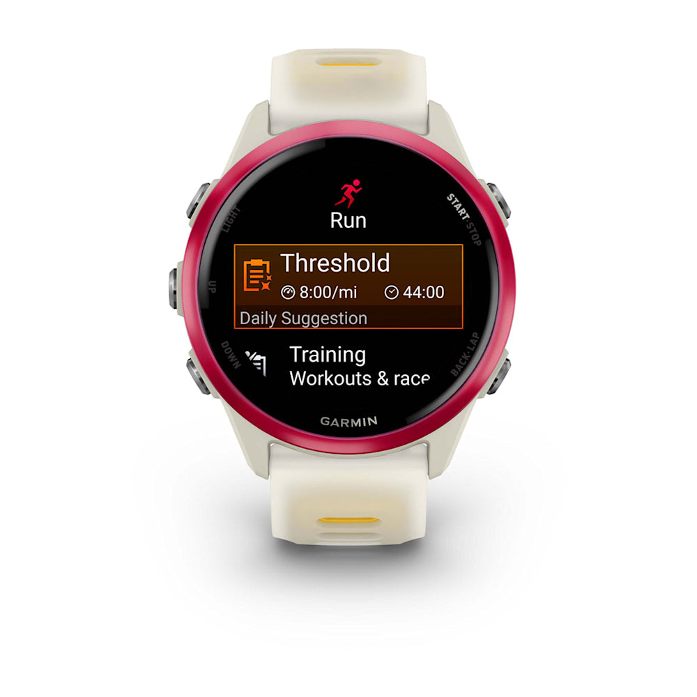 Relógio Garmin Forerunner ® 570 - 42 mm Framboesa e Marfim/Amarelo