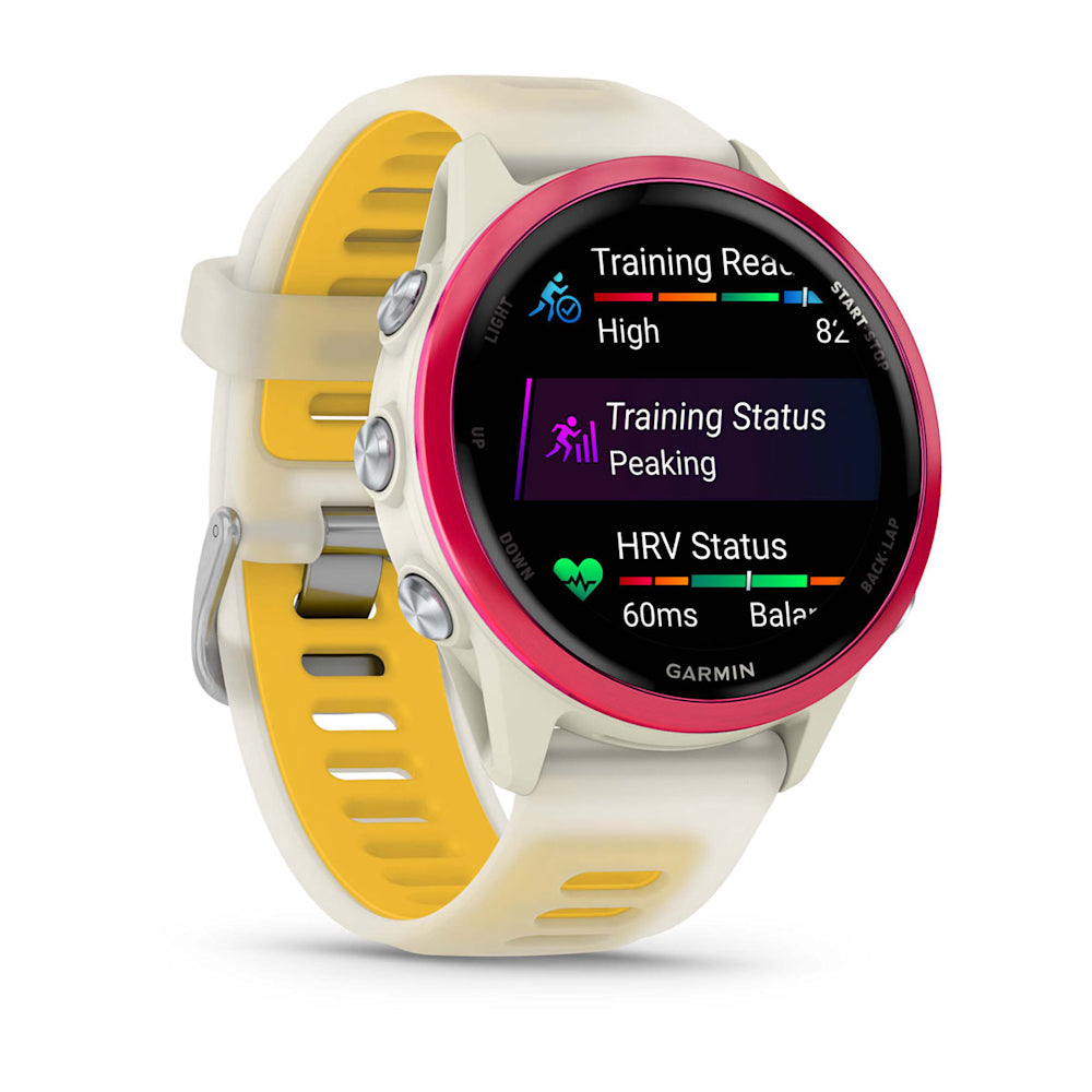Relógio Garmin Forerunner ® 570 - 42 mm Framboesa e Marfim/Amarelo