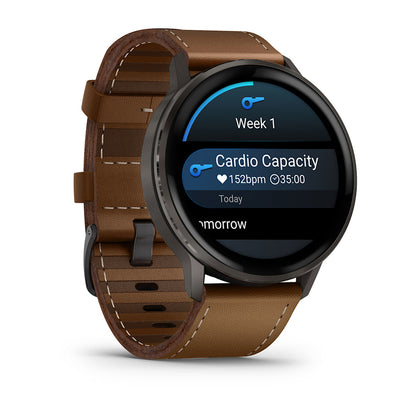Relógio Garmin Venu ® 4 Ardósia e Marrom - 45 mm