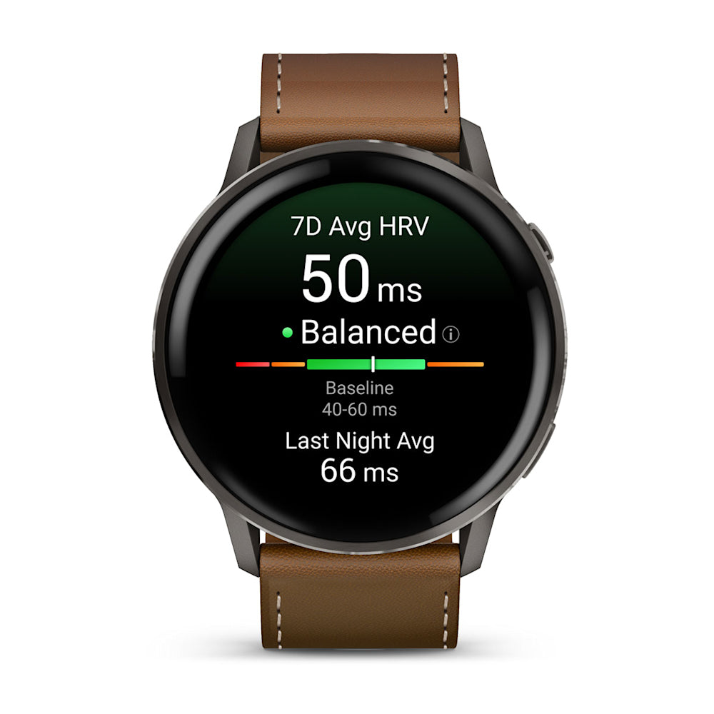 Relógio Garmin Venu ® 4 Ardósia e Marrom - 45 mm