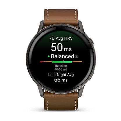 Relógio Garmin Venu ® 4 Ardósia e Marrom - 45 mm