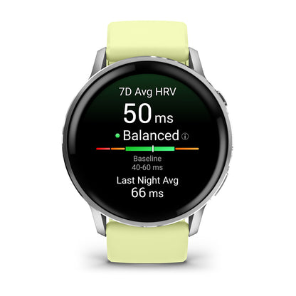 Relógio Garmin Venu ® 4 Prata e Citron - 45 mm