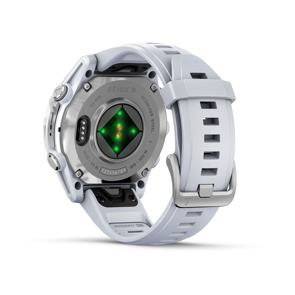 Relógio Garmin fēnix ® 8S Prata e Branco