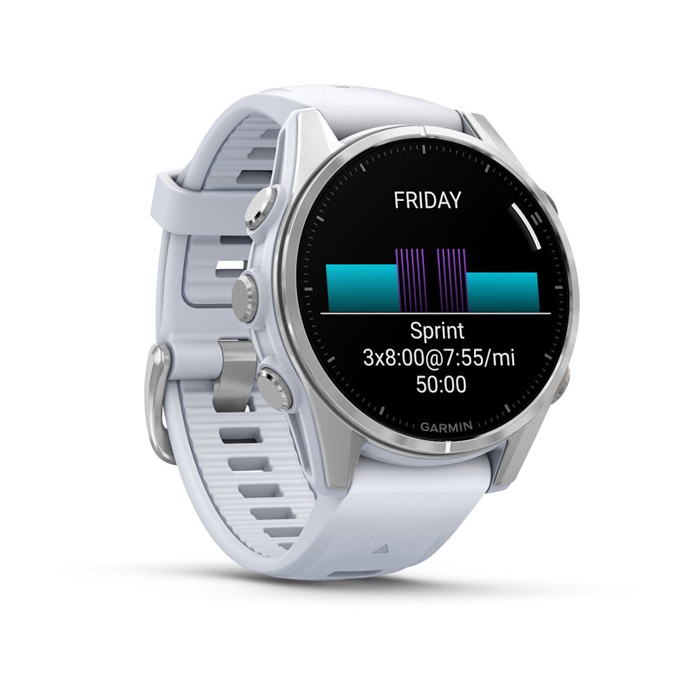 Relógio Garmin fēnix ® 8S Prata e Branco