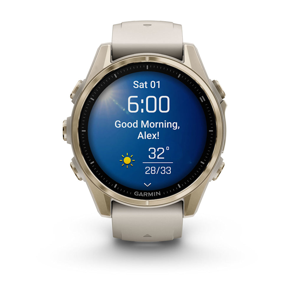 Relógio Garmin fēnix ® 8S Safira Ouro e Cinza