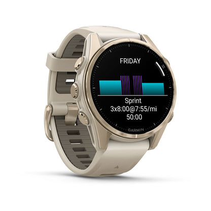 Relógio Garmin fēnix ® 8S Safira Ouro e Cinza