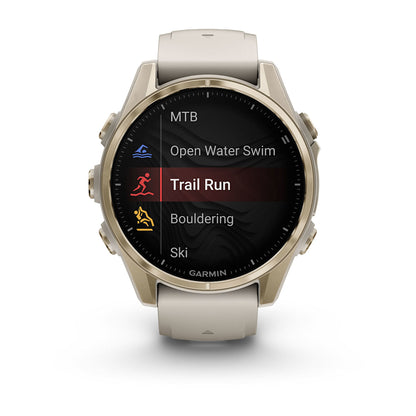 Relógio Garmin fēnix ® 8S Safira Ouro e Cinza