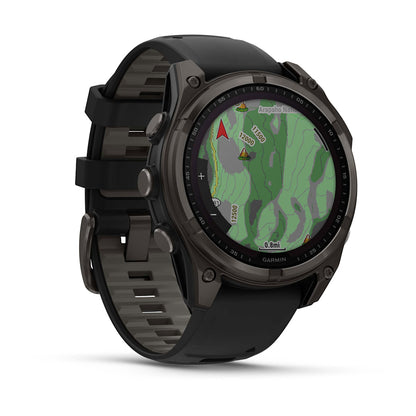 Relógio Garmin fēnix ® 8 Safira Solar Titânio Cinza Carbono e Preto
