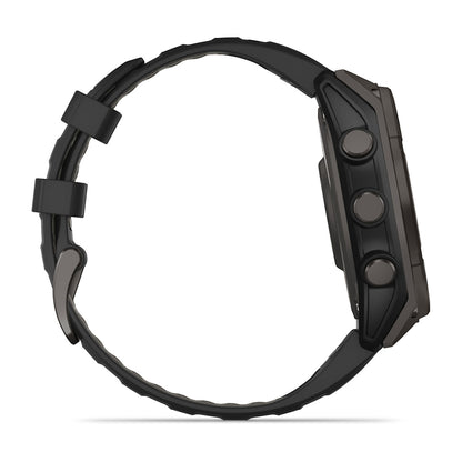Relógio Garmin fēnix ® 8 Safira Solar Titânio Cinza Carbono e Preto