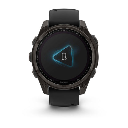 Relógio Garmin fēnix ® 8 Safira Solar Titânio Cinza Carbono e Preto