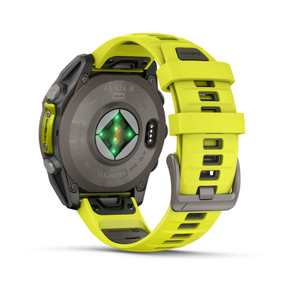 Relógio Garmin fēnix ® 8 Safira Solar Titânio e Amarelo