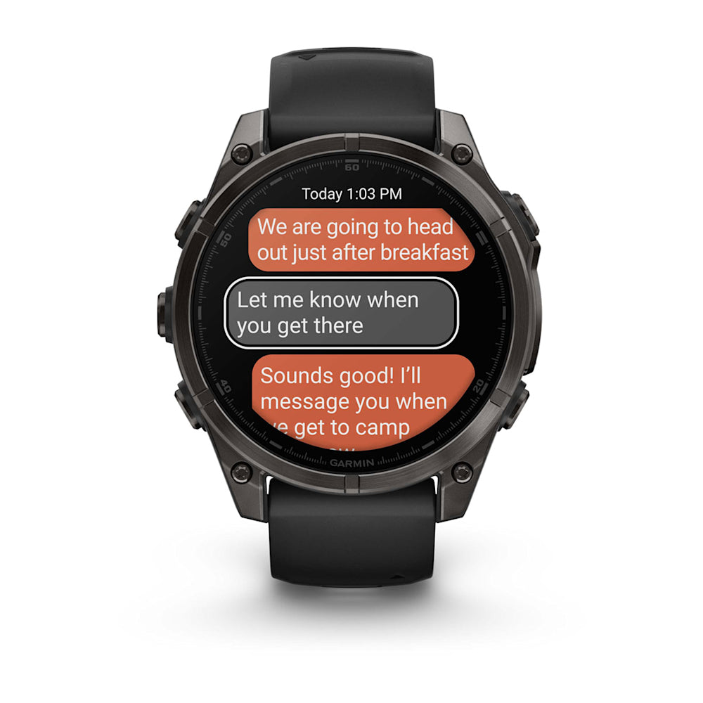 Relógio Garmin fēnix ® 8 Safira Titânio Cinza Carbono e Preto