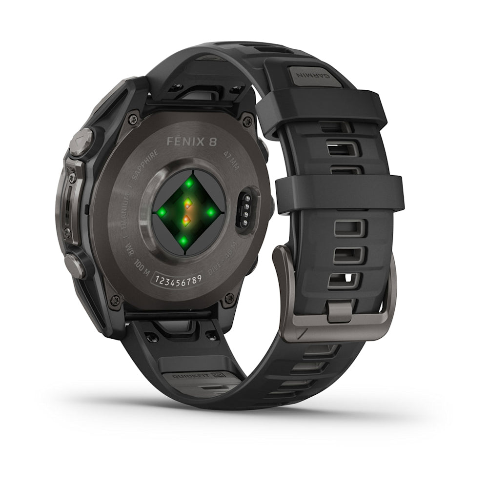 Relógio Garmin fēnix ® 8 Safira Titânio Cinza Carbono e Preto