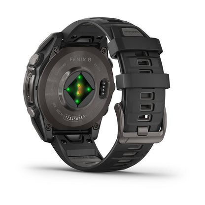 Relógio Garmin fēnix ® 8 Safira Titânio Cinza Carbono e Preto
