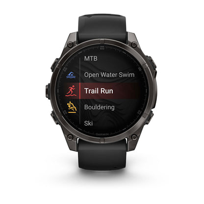 Relógio Garmin fēnix ® 8 Safira Titânio Cinza Carbono e Preto