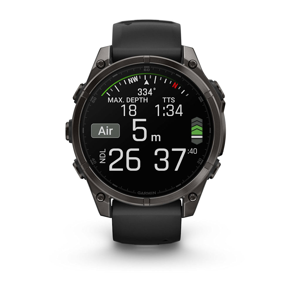 Relógio Garmin fēnix ® 8 Safira Titânio Cinza Carbono e Preto