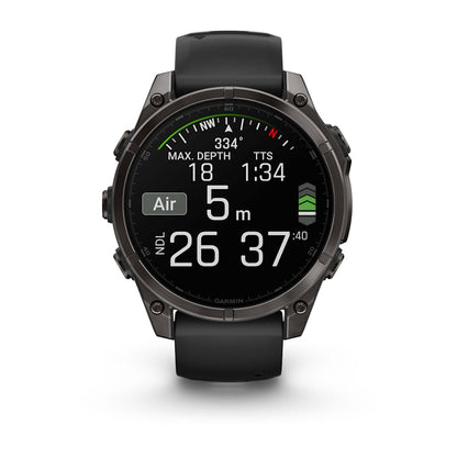 Relógio Garmin fēnix ® 8 Safira Titânio Cinza Carbono e Preto