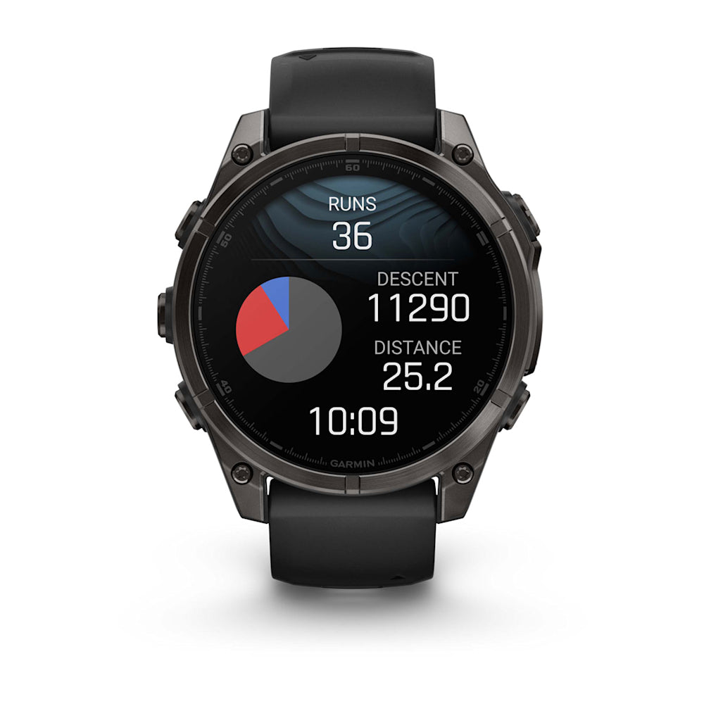 Relógio Garmin fēnix ® 8 Safira Titânio Cinza Carbono e Preto