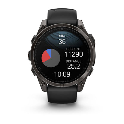 Relógio Garmin fēnix ® 8 Safira Titânio Cinza Carbono e Preto
