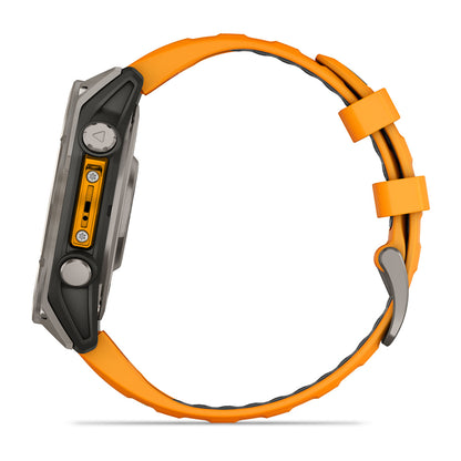 Relógio Garmin fēnix ® 8 Safira Titânio Laranja e Grafite