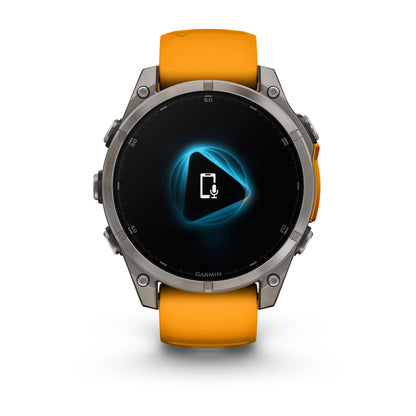 Relógio Garmin fēnix ® 8 Safira Titânio Laranja e Grafite
