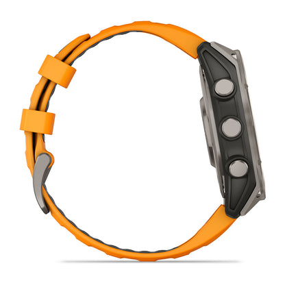 Relógio Garmin fēnix ® 8 Safira Titânio Laranja e Grafite