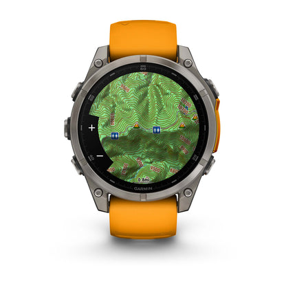 Relógio Garmin fēnix ® 8 Safira Titânio Laranja e Grafite