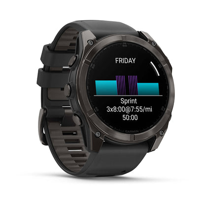 Relógio Garmin fēnix ® 8X Safira Cinza Carbono e Preto