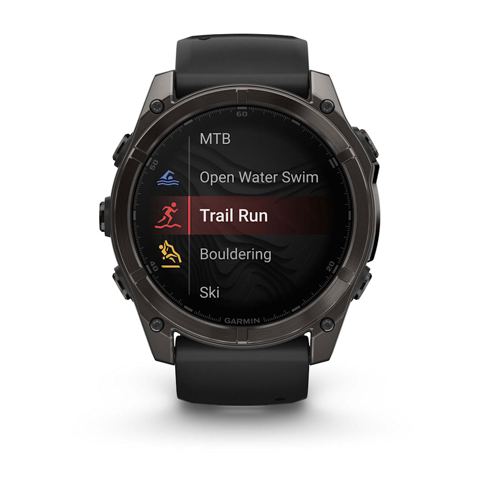 Relógio Garmin fēnix ® 8X Safira Cinza Carbono e Preto