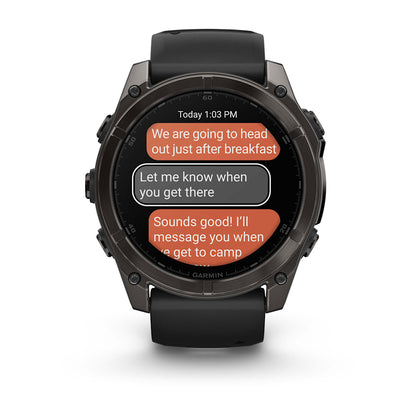 Relógio Garmin fēnix ® 8X Safira Cinza Carbono e Preto