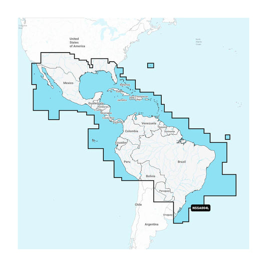 SD Card Mapa Garmin Carta Náutica Garmin Navionics + Nvsa004L - Mexico Caribe E Brasil