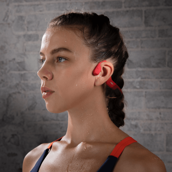 Fone de Condução Óssea Shokz OpenRun Vermelho
