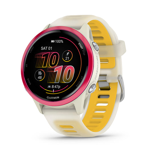 Relógio Garmin Forerunner ® 570 - 42 mm Framboesa e Marfim/Amarelo