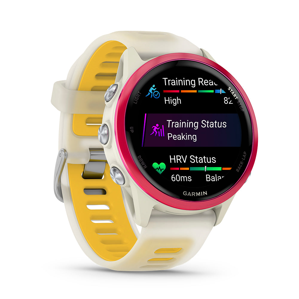 Relógio Garmin Forerunner ® 570 - 42 mm Framboesa e Marfim/Amarelo