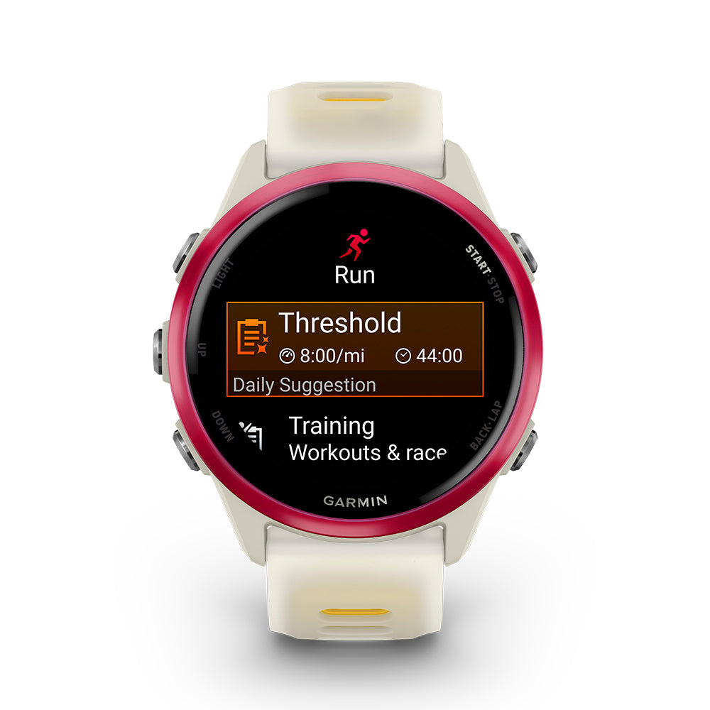 Relógio Garmin Forerunner ® 570 - 42 mm Framboesa e Marfim/Amarelo