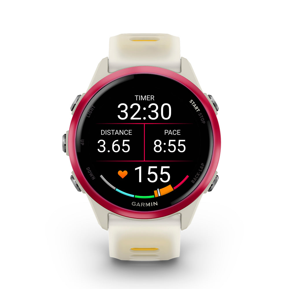 Relógio Garmin Forerunner ® 570 - 42 mm Framboesa e Marfim/Amarelo