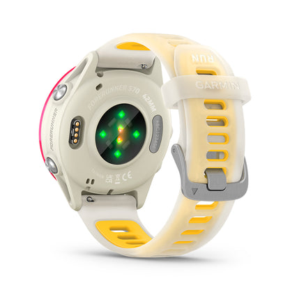 Relógio Garmin Forerunner ® 570 - 42 mm Framboesa e Marfim/Amarelo