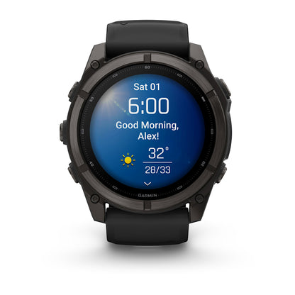Relógio Garmin fēnix ® 9X Titânio DLC Cinza Carbono e Preto